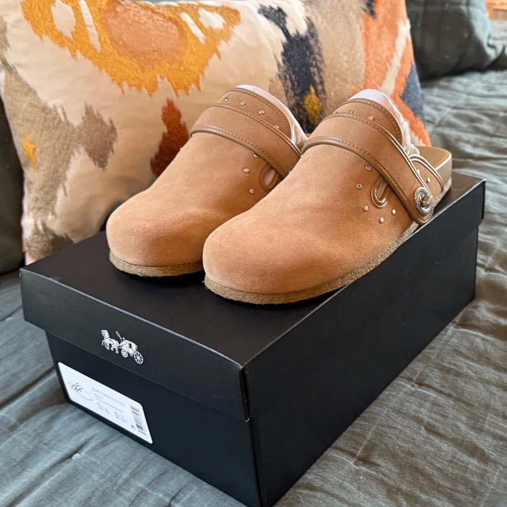 Authentic Coach Blake Suede Rivet Clogs - Picture 15 of 16